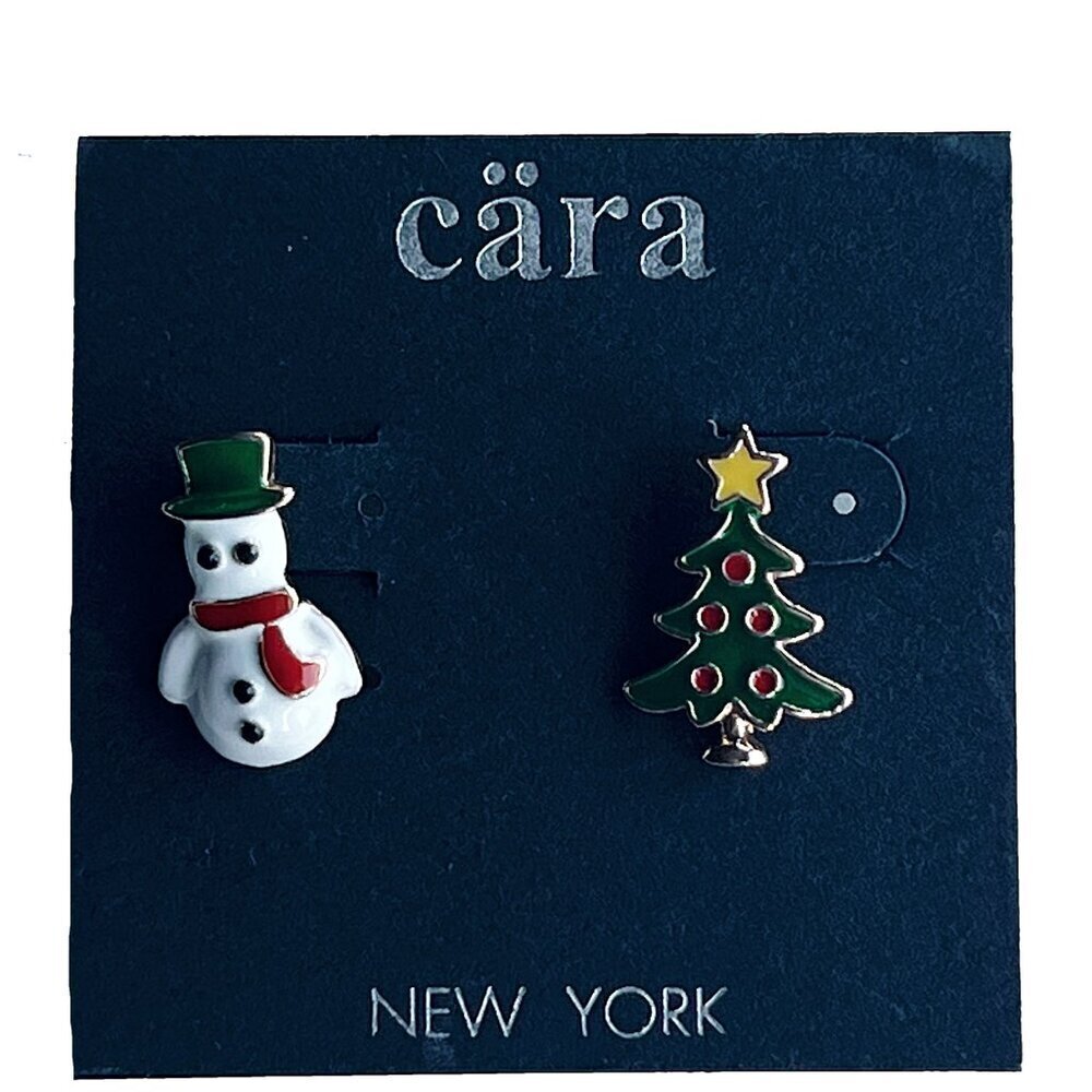 Nordstrom Seasonal Style Christmas Stud Earrings Snowman Tree Holiday Gift Set